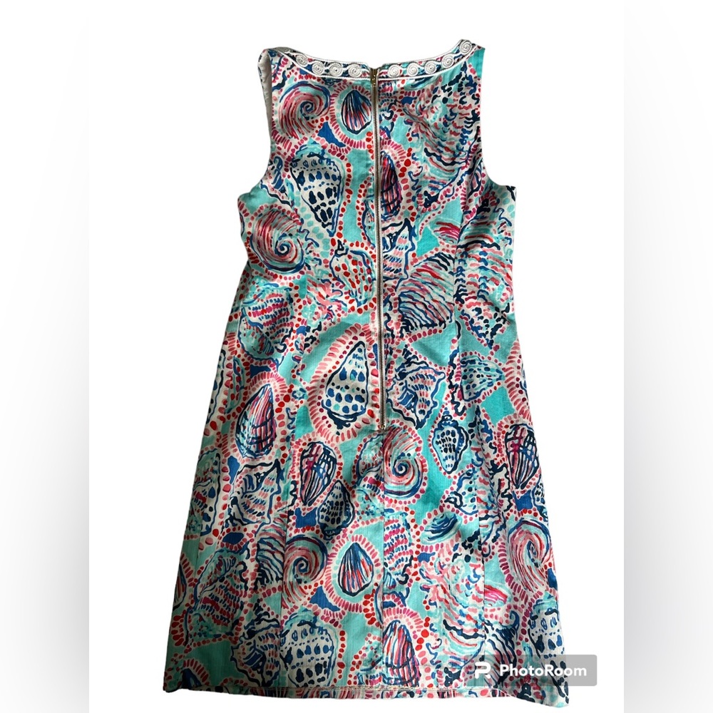Lily Pulitzer Shell Me About It Shift Dress Blue Pink SeaShell Patterned… - Picture 6 of 11